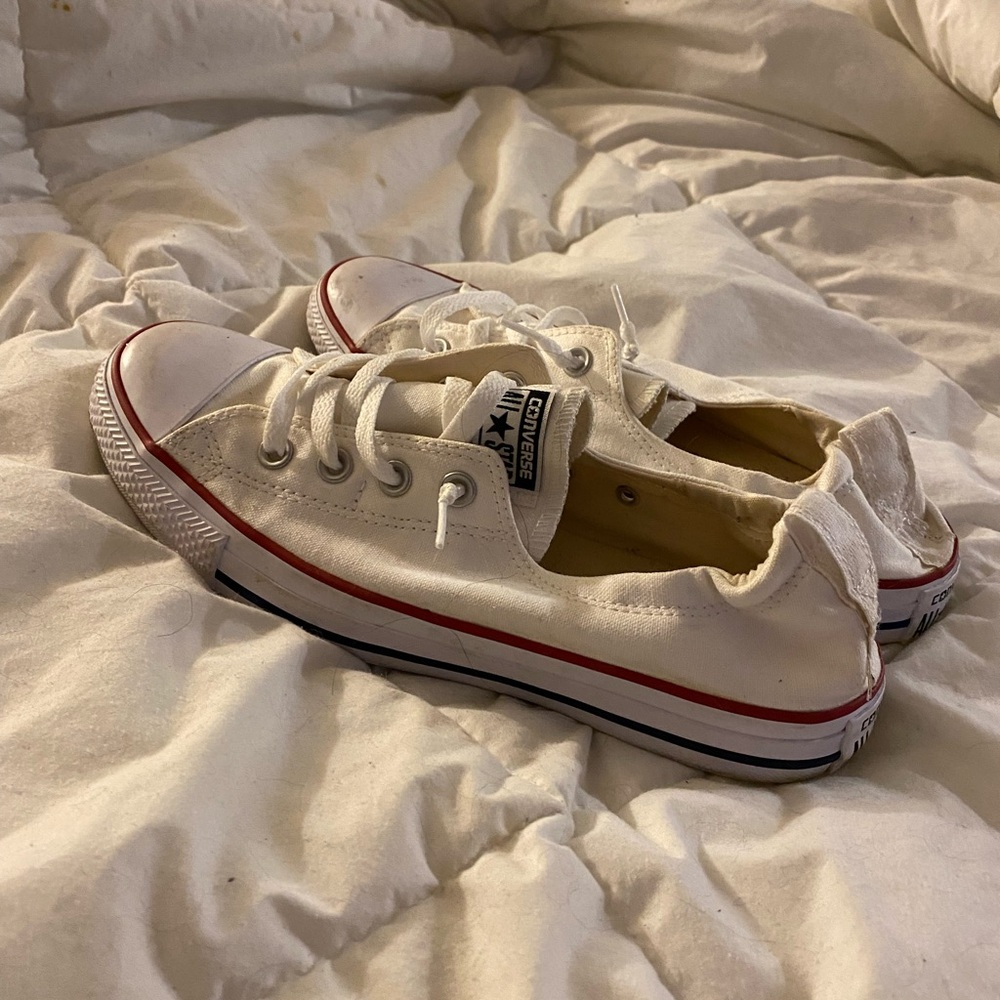 White Converse Slip Ons